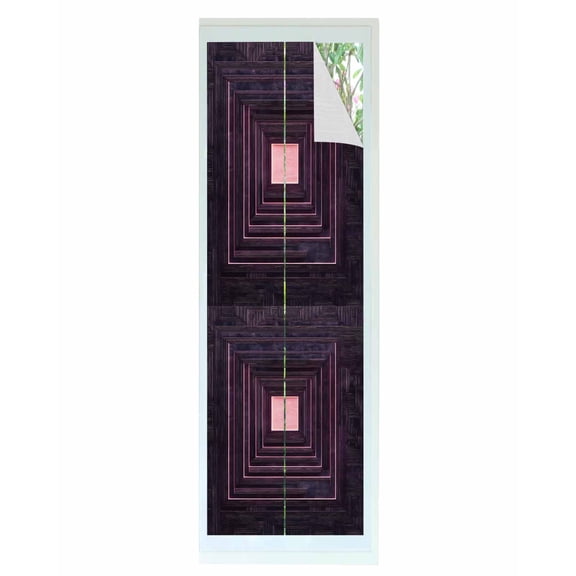 Window Privacy Film Purple Geometric Stained Glass Window Film Decorative Sun Block Window Cover Framed Abstract Art Modern Window Clings Static Adhesive Sticker for Bathroom 29.5"x118"