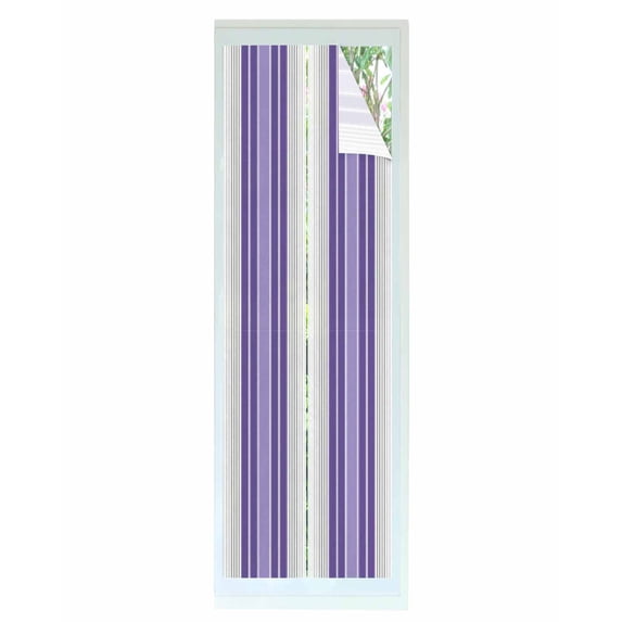 Window Privacy Film Purple Gray Stripes Stained Glass Window Film Decorative Sun Block Window Cover Modern Simple Abstract Vertical Lines Window Clings Static Sticker for Bathroom 23.6"x78.7"