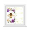 thumbnail image 1 of Window Privacy Film Purple Spring Floral Stained Glass Window Film Decorative Sun Block Window Cover Summer Bee Garden Flora Illustrations Window Clings Static Sticker for Bathroom 17.7"x39.3", 1 of 7