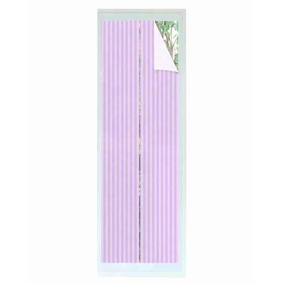 Window Privacy Film Purple Stained Glass Window Film Decorative Sun Block Window Cover Geometric Vertical Striped Solid Rainbow Window Clings Static Adhesive Sticker for Bathroom 29.5"x118"