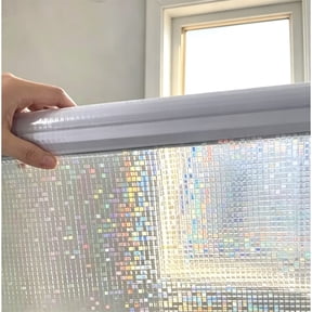 Window Privacy Film Rainbow Clings Mosaic Vinyl Stained Glass Window Decals 3D Decorative Static Cling Window Sticker 17.7 x 78.7 in