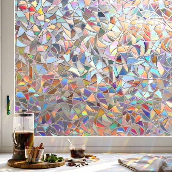 Privacy Window Film, Static Cling Window Film, Non-Adhesive Glass Window Covering for Home Bathroom, 23.62 x 78.74 Inches