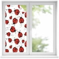 thumbnail image 1 of Window Privacy Film Red Ladybugs Stained Glass Window Film Decorative Sun Block Window Cover Animal Themed Spring Summer Rustic Window Clings Static Adhesive Sticker for Bathroom 19.6"x39.3", 1 of 7