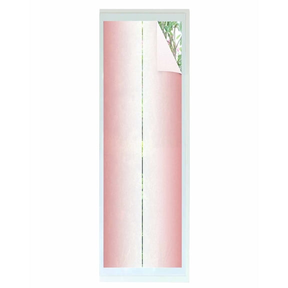 Window Privacy Film, Red Ombre UV Sun Blocking Window Tint Film Heat Control One Way Blackout Window Film, Red White Gradient Abstract Modern Minimalism Art Non Adhesive Static Cling 17.7x78.7 In