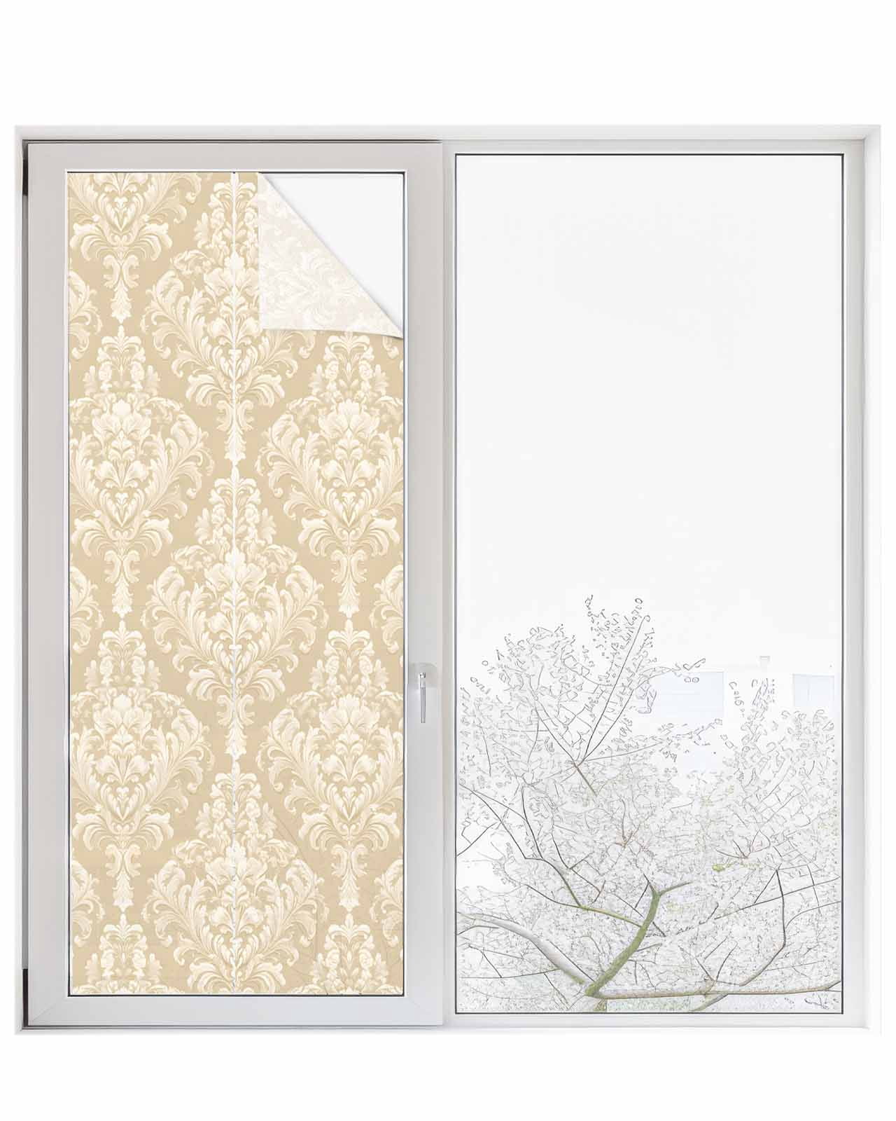 Window Privacy Film Retro Floral Stained Glass Window Film Decorative ...