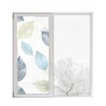 thumbnail image 1 of Window Privacy Film Sage Green Blue Leaves Stained Glass Window Film Decorative Sun Block Window Cover Retro Rustic Botanical Window Clings Static Adhesive Sticker for Bathroom 23.6"x59", 1 of 7