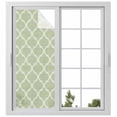 thumbnail image 1 of Window Privacy Film Sage Green Morocco Stained Glass Window Film Decorative Sun Block Window Cover Boho Abstract Geometric Grid Plaid Window Clings Static Adhesive Sticker for Bathroom 23.6"x59", 1 of 7