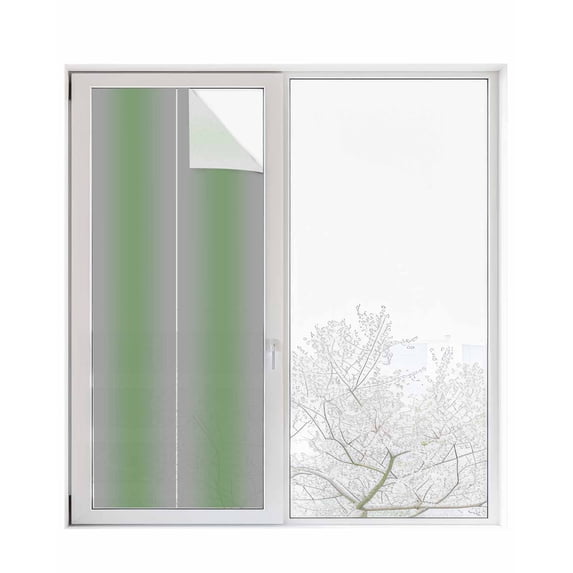 Window Privacy Film Sage Green Ombre Stained Glass Window Film Decorative Sun Block Window Cover Grey Modern Abstract Art Window Clings Static Adhesive Sticker for Bathroom 29.5"x78.7"