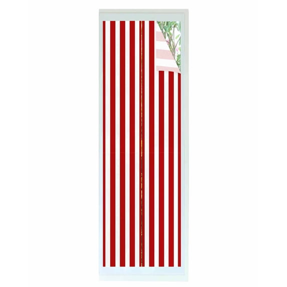 Window Privacy Film, Simple Red Stripes UV Sun Blocking Window Tint Film Heat Control One Way Blackout Window Film, Geometric Vertical Linens Modern Minimalism Non Adhesive Static Cling 23.6x78.7 In