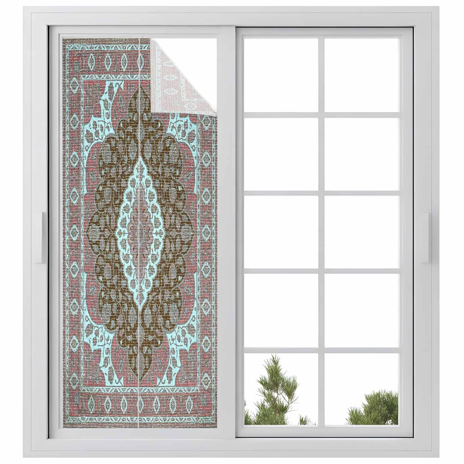 Window Privacy Film Southwest Aztec Stained Glass Window Film ...