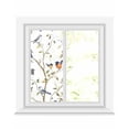thumbnail image 1 of Window Privacy Film Spring Bird Stained Glass Window Film Decorative Sun Block Window Cover Retro Leaf Flower Branch Animal Watercolor Window Clings Static Adhesive Sticker for Bathroom 17.7"x39.3", 1 of 7