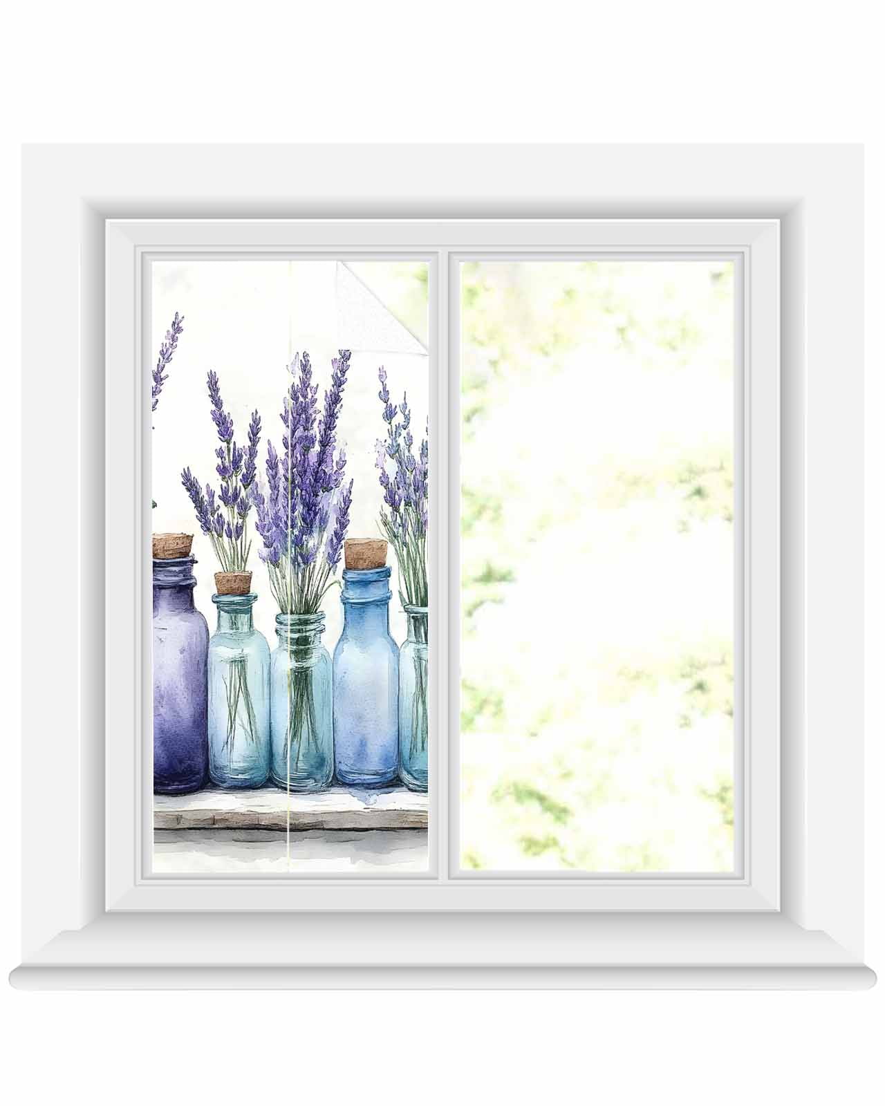 Window Privacy Film Spring Purple Floral Stained Glass Window Film ...