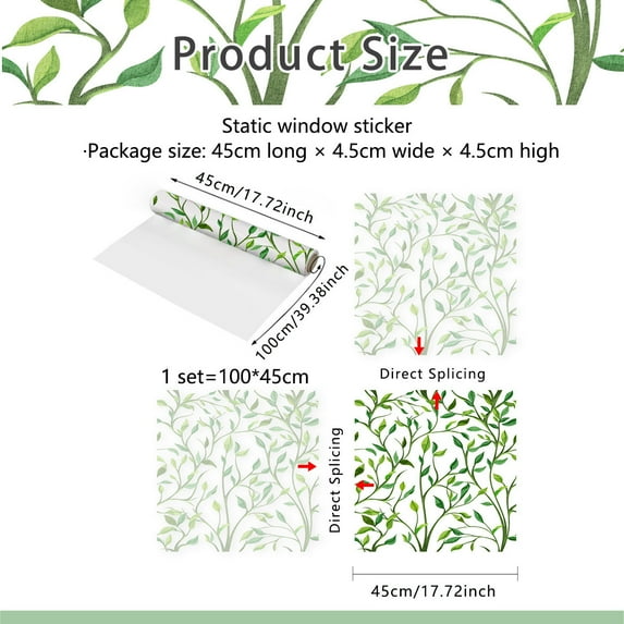 Window Privacy Film Stain Glass Window Film Rainbow Door Decal Clings Adhesive Reusable Decorative for Room