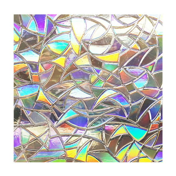 Window Privacy Film,Stained Glass 3D Decals Window Sun Blocking Static Cling Window Stickers,17.7x78.7 Inch