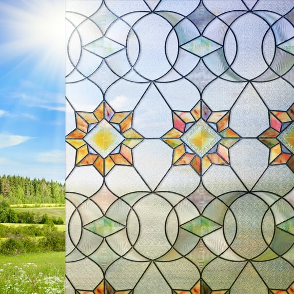Homease 44 cm x 120 cm Geometric Decorative Frosted Window Film