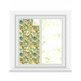 thumbnail image 1 of Window Privacy Film Summer Orange Stained Glass Window Film Decorative Sun Block Window Cover Pastoral Fruit Botanical Flowers Window Clings Static Adhesive Sticker for Bathroom 17.7"x39.3", 1 of 7