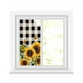 thumbnail image 1 of Window Privacy Film Sunflower Checkered Stained Glass Window Film Decorative Sun Block Window Cover Black Buffalo Plaid Pastoral Flowers Window Clings Static Adhesive Sticker for Bathroom 19.6"x39.3", 1 of 7