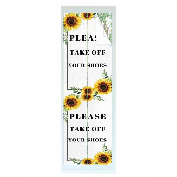 Window Privacy Film Sunflowers Letter Stained Glass Window Film Decorative Sun Block Window Cover Simple Summer Botanical Floral Beige Window Clings Static Adhesive Sticker for Bathroom 23.6"x78.7"