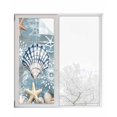 thumbnail image 1 of Window Privacy Film Teal Coastal Shell Stained Glass Window Film Decorative Sun Block Window Cover Summer Nautical Ocean Starfish Coral Window Clings Static Adhesive Sticker for Bathroom 23.6"x59", 1 of 7
