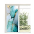 thumbnail image 1 of Window Privacy Film Turquoise Gold Marble Stained Glass Window Film Decorative Sun Block Window Cover Modern Abstract Geometric Window Clings Static Adhesive Sticker for Bathroom 35.4"x78.7", 1 of 7