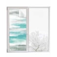 thumbnail image 1 of Window Privacy Film Turquoise Gray White Stained Glass Window Film Decorative Sun Block Window Cover Country Abstract Ombre Mottled Window Clings Static Adhesive Sticker for Bathroom 23.6"x59", 1 of 7