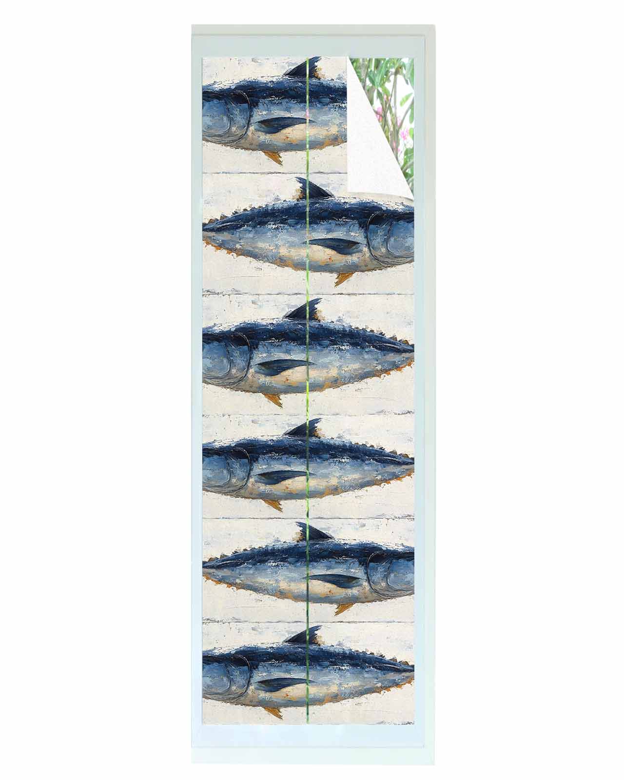 Window Privacy Film Vintage Fish Coastal Stained Glass Window Film ...