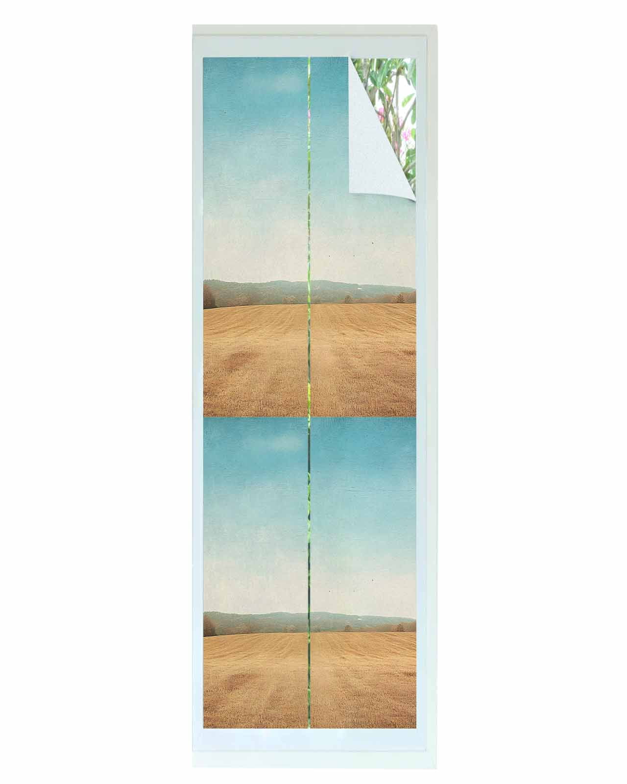 Window Privacy Film Vintage Turquoise Sky Stained Glass Window Film ...