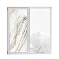 thumbnail image 1 of Window Privacy Film White Marble Stained Glass Window Film Decorative Sun Block Window Cover Abstract Modern Yellow Crack Art Window Clings Static Adhesive Sticker for Bathroom 23.6"x59", 1 of 7