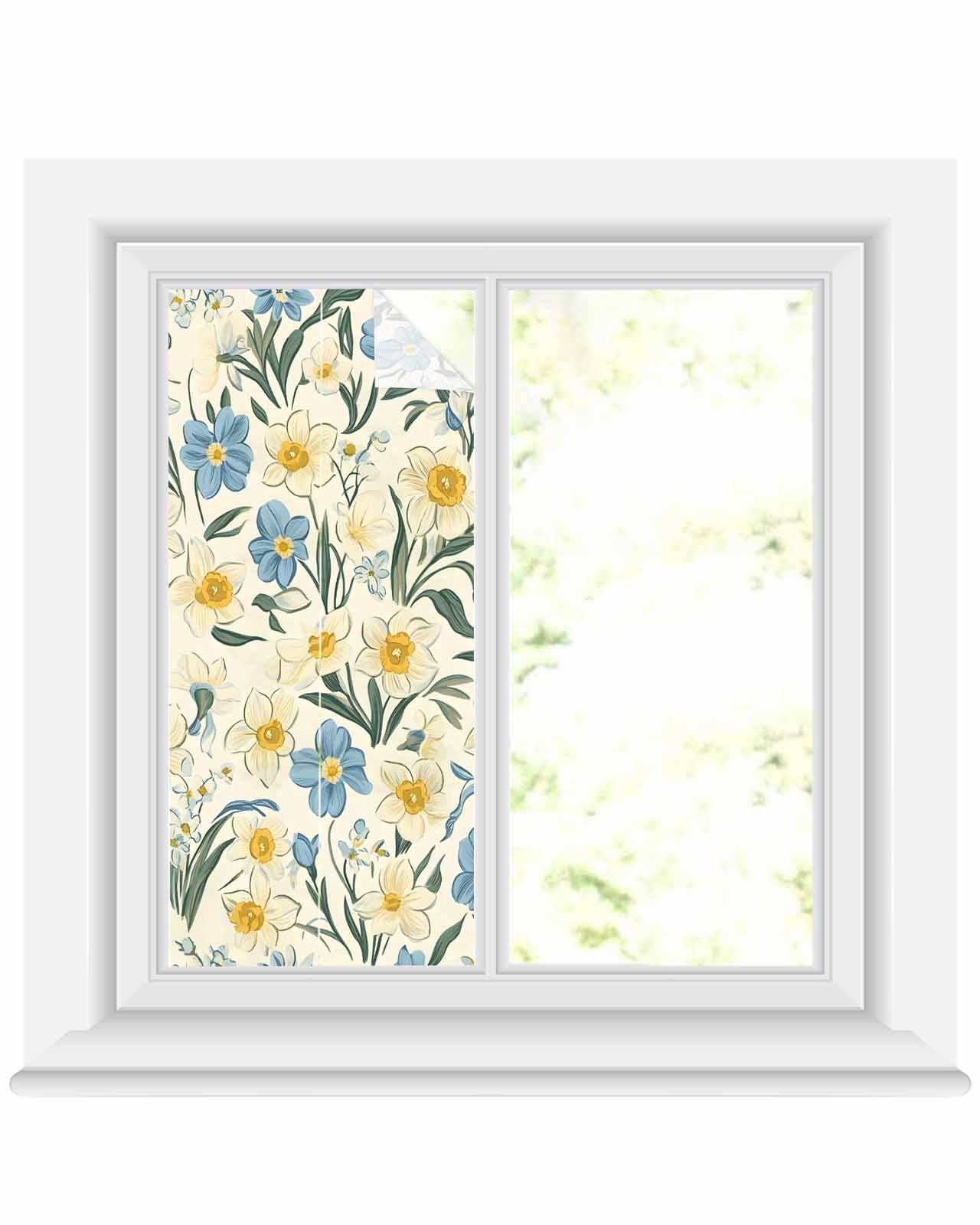 Window Motivs Window Privacy Film Wildflower Garden Motifs Stained Glass Window Film ...