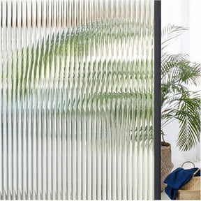 Window Privacy Film,Window Reeded Glass Film for Glass Windows,3D Bathroom Decorative Window Clings,Decals Sun Blocking Window Coverings Frosted Stickers,15.7x39.4 in,Translucent