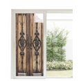 thumbnail image 1 of Window Privacy Film Wooden Plank Stained Glass Window Film Decorative Sun Block Window Cover Rustic Farmhouse Brown Black Barn Door Window Clings Static Adhesive Sticker for Bathroom 35.4"x78.7", 1 of 7