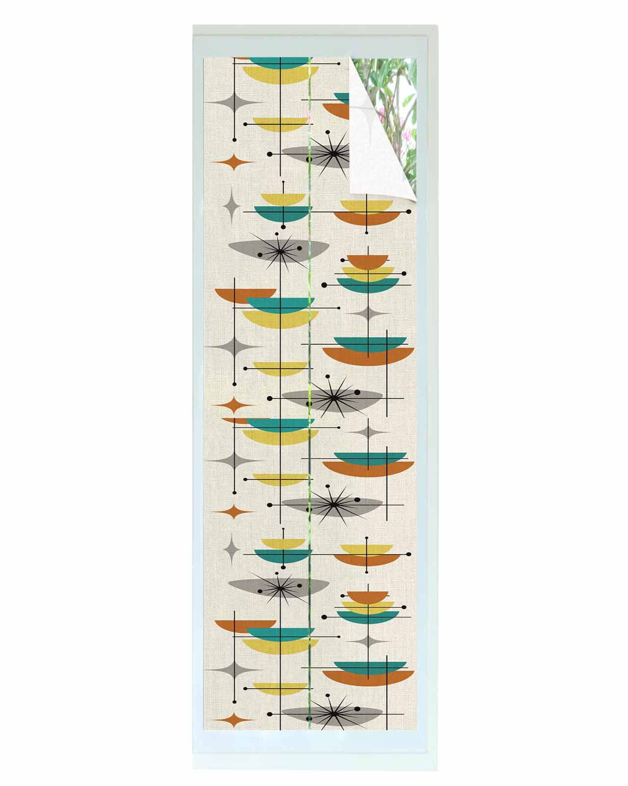 Window Privacy Film Yellow Boho Color Block Stained Glass Window Film ...