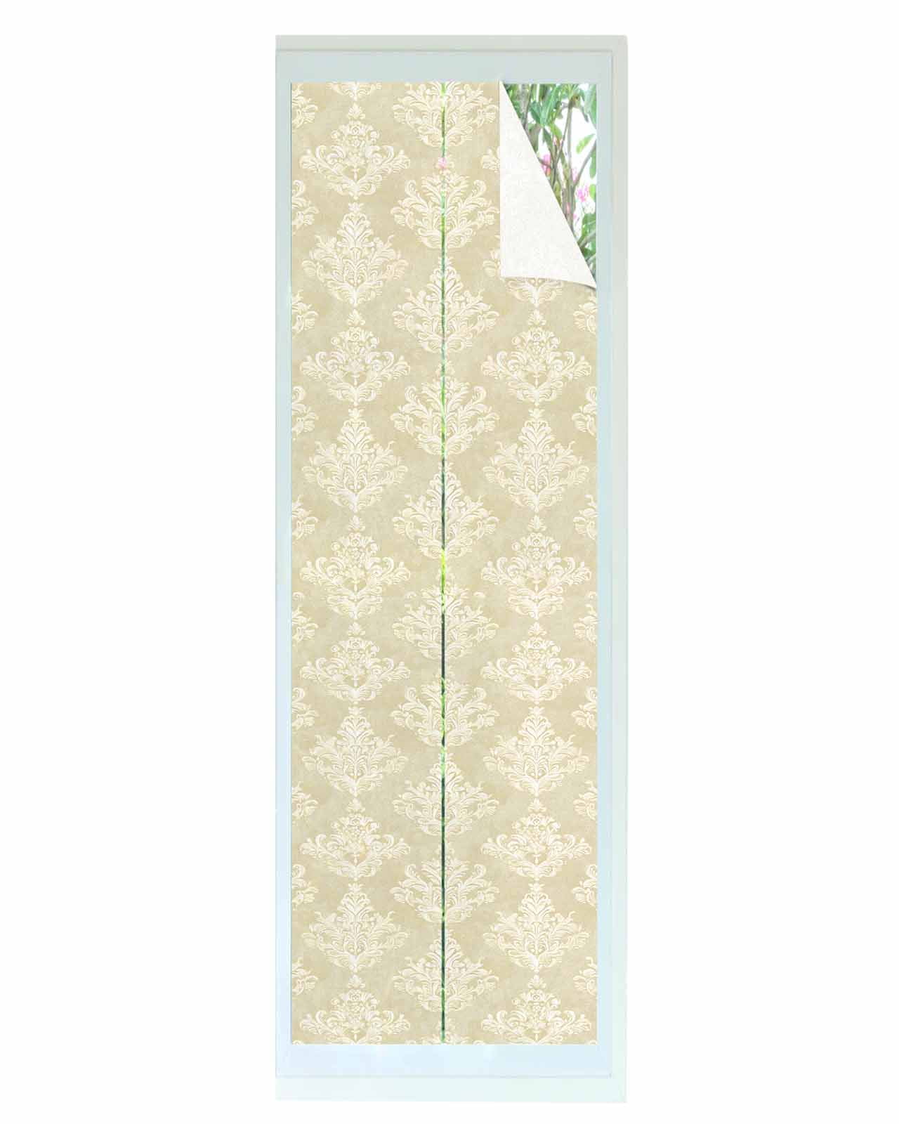 Window Privacy Film Yellow Floral Boho Stained Glass Window Film ...