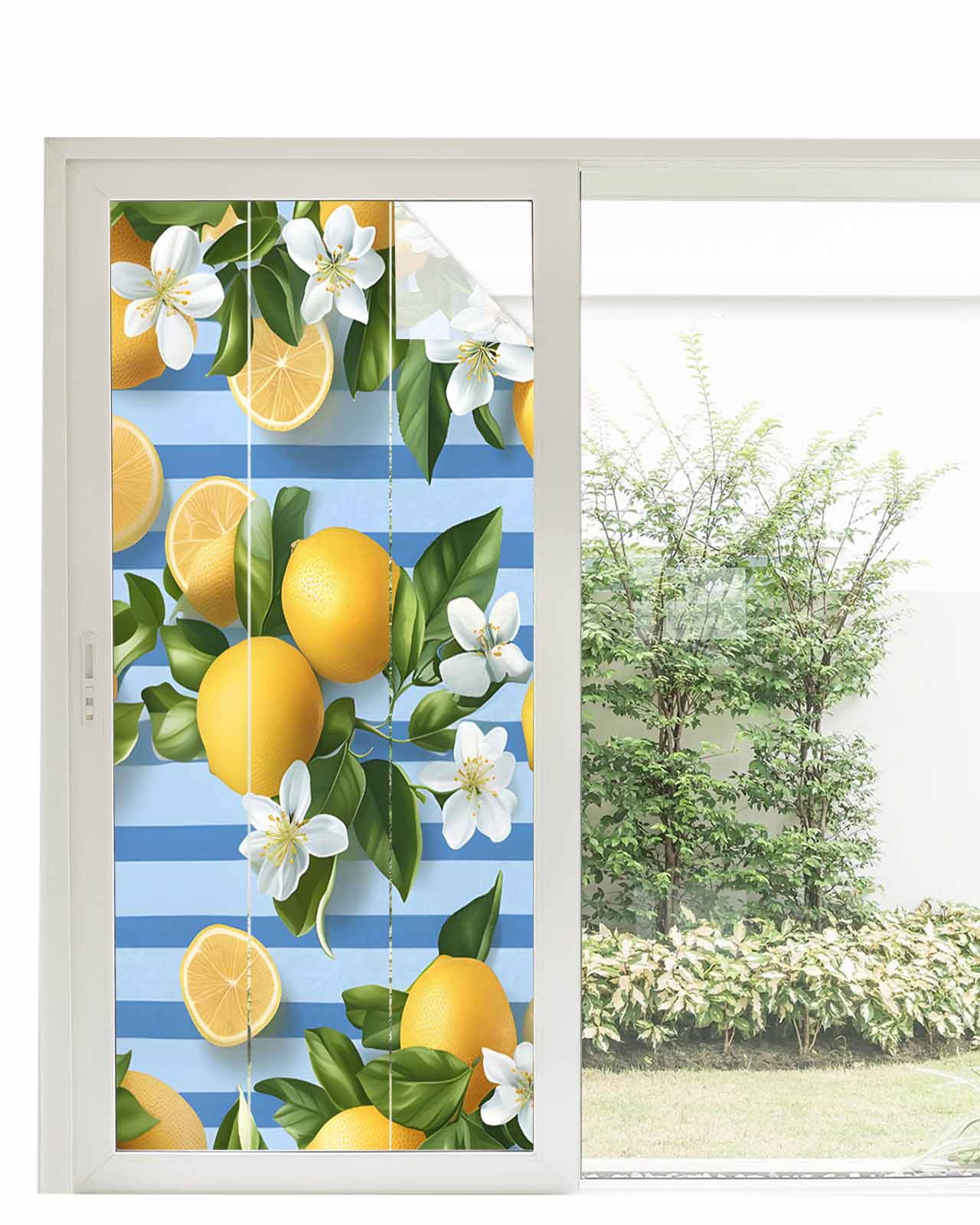 Window Privacy Film Yellow Lemon Stained Glass Window Film Decorative ...