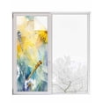 thumbnail image 1 of Window Privacy Film Yellow Purple Dragonfly Stained Glass Window Film Decorative Sun Block Window Cover Spring Floral Watercolor Window Clings Static Adhesive Sticker for Bathroom 23.6"x59", 1 of 7