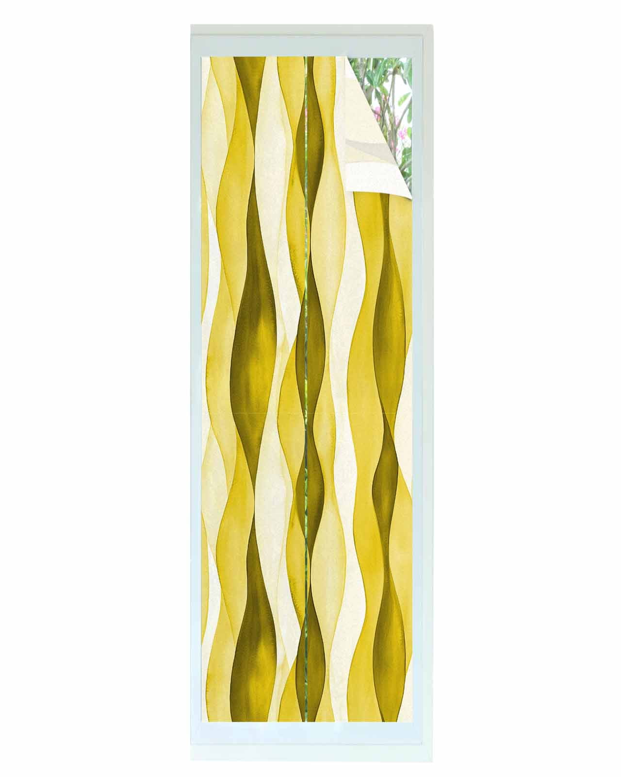 Window Privacy Film Yellow Stripes Stained Glass Window Film Decorative ...