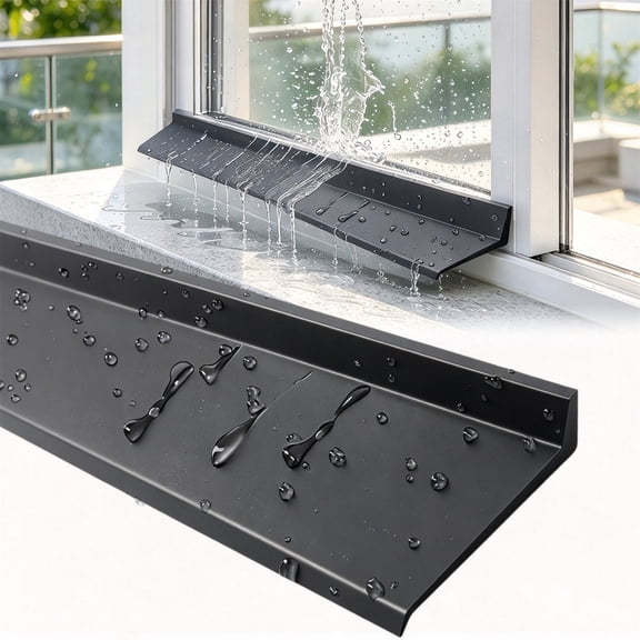 Window Rain Deflector Self-Adhesive Window Water Blocking Bar Window Sill Drain Strip Exterior Window Drip Edge Window Sill Water Barrier for Sliding & Balcony Window (Black 78.74in) Tutuviw
