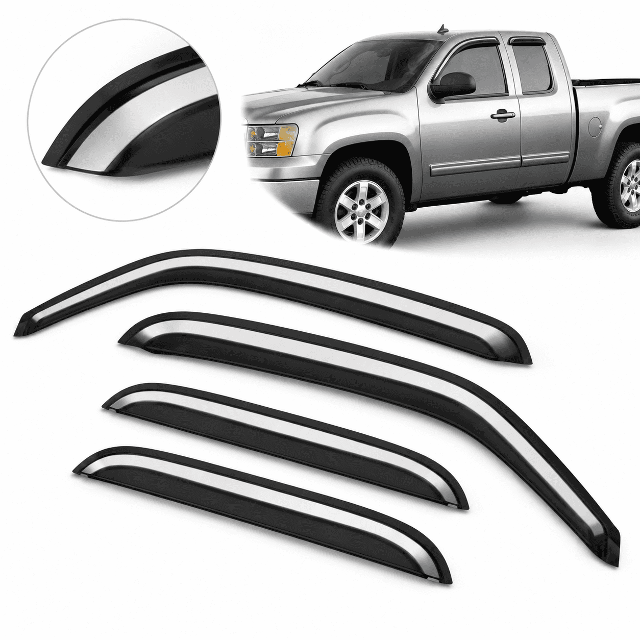 Window Rain Guards For Chevyado/gmc Sierra Extended Cab 1999-2006 ...
