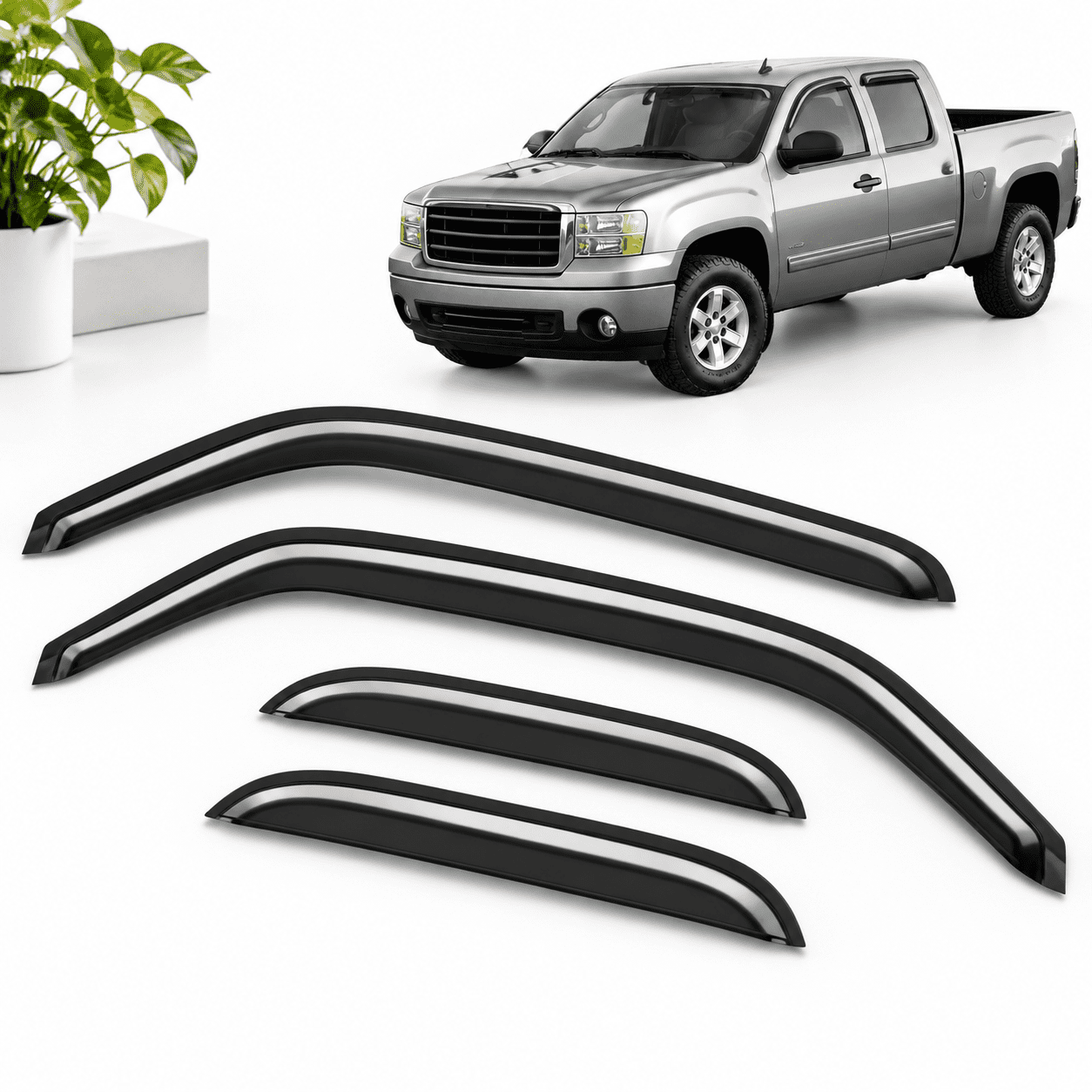 Window Rain Guards For Chevyado/gmc Sierra Extended Cab 1999-2006 ...