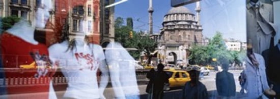 Window Reflection Istanbul Turkey Canvas Art - Panoramic Images (36 x 13)