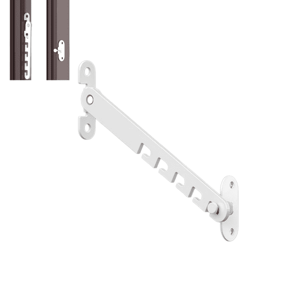 Window Restrictor Latch, Adjustable Window Safety Locks, Childproof Restrictor Safety Locks, Suitable for Various Doors and Windows (1 Hook+4 Screws+1 Adhesive Tape)