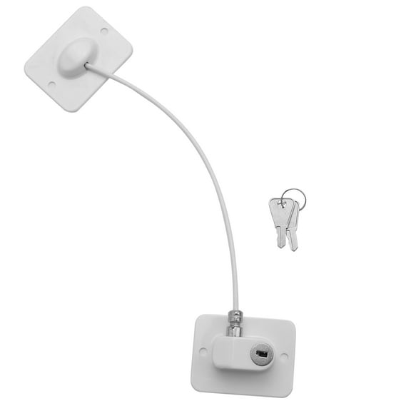 Window Restrictors with Lock Cable, No Screws Required To Avoid Damage and Protect the , White