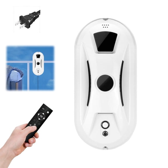 Window Robot with 5600Pa Suction, Remote Control & Auto Navigation, Fit for Glass Doors, Mirrors – US Plug