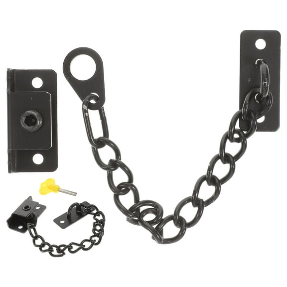 Black Door Chain Lock Guard for Inside Door Security Stainless Steel Durable Protective