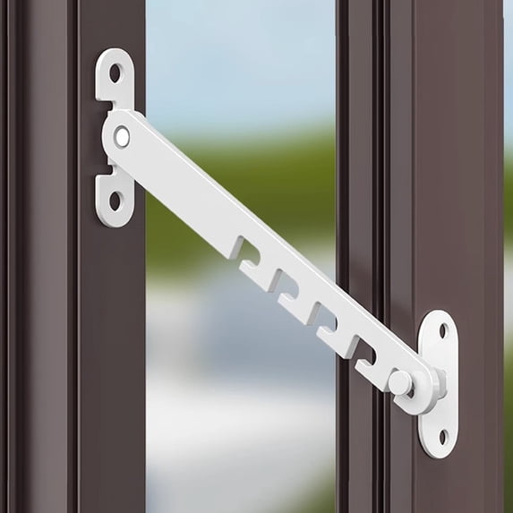 Window Sash Lock, Durable Adjustable Window Stoppers Security, 1 Hasp + 4 Screws + 1 No-Nail Glue, for Child Proofing Sliding Window Locks, Draft Blocking & Stabilizing Vinyl,