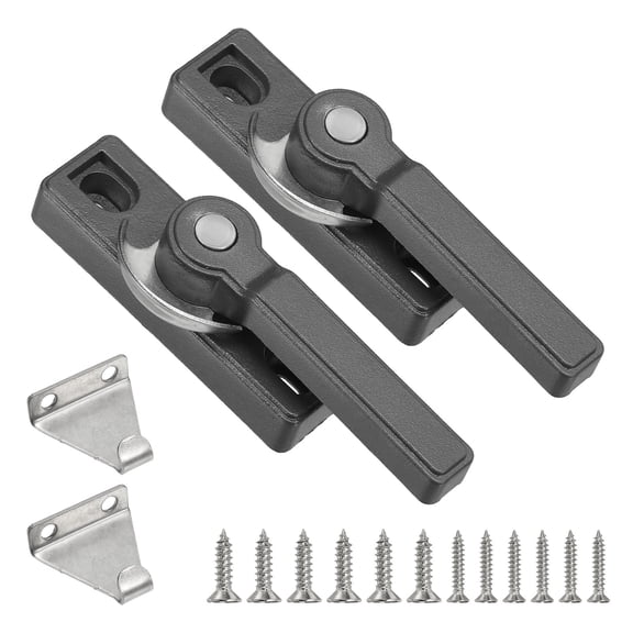 Window Sash Locks 2.9 x 0.9", 2Pcs Sliding Cam Action Sash Locks and Keeper Replacement for Bedrooms Bathrooms Vertical and Horizontal Sliding Windows, Gray