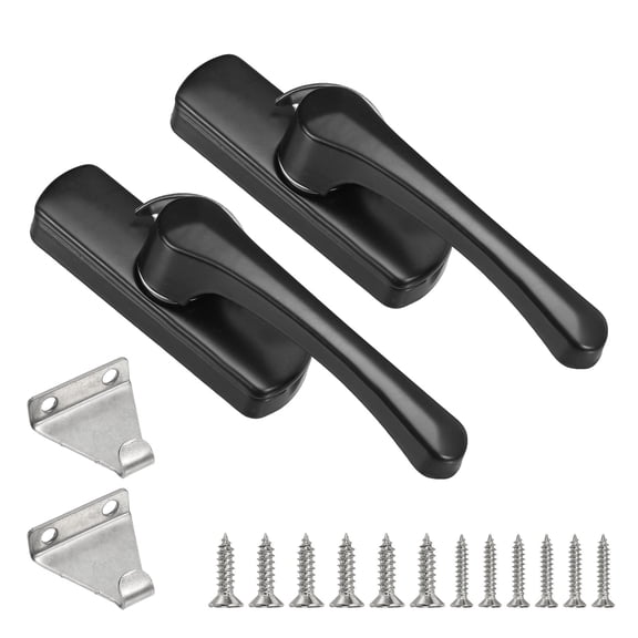 Window Sash Locks 3.5 x 1", 2Pcs Sliding Cam Action Sash Locks and Keeper Replacement for Bedrooms Bathrooms Vertical and Horizontal Sliding Windows, Black