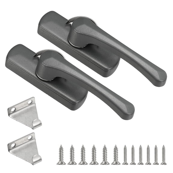 Window Sash Locks 3.5 x 1", 2Pcs Sliding Cam Action Sash Locks and Keeper Replacement for Bedrooms Bathrooms Vertical and Horizontal Sliding Windows, Gray