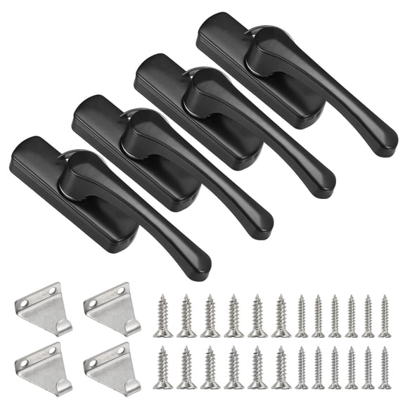 Window Sash Locks 3.5 x 1", 4Pcs Sliding Cam Action Sash Locks and Keeper Replacement for Bedrooms Bathrooms Vertical and Horizontal Sliding Windows, Black