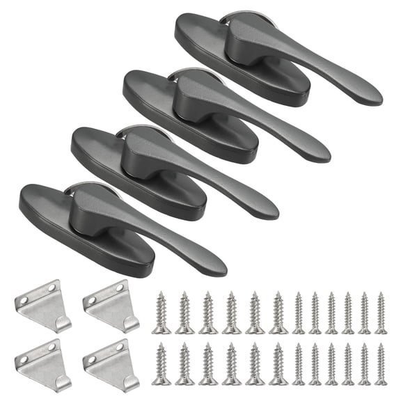 Window Sash Locks 3.9 x 1.1", 1Pcs Sliding Cam Action Sash Locks and Keeper Replacement for Bedrooms Bathrooms Vertical and Horizontal Sliding Windows, Gray
